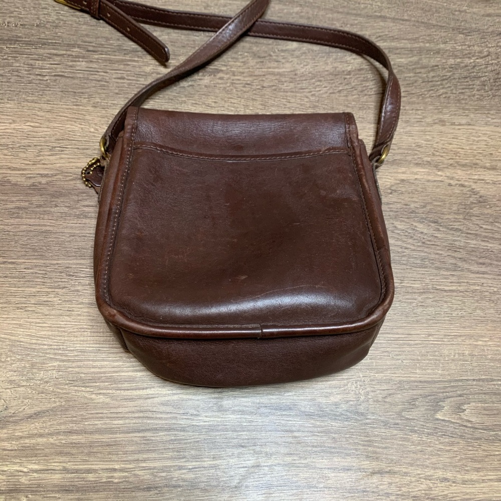Coach 9076 Brown Gold Leather Cross Body Bag - Picture 4 of 8